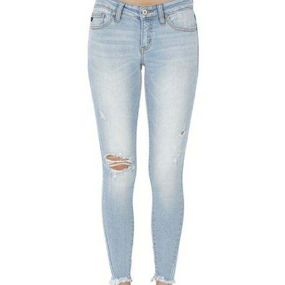 KanCan Denim - New- Low Rise Distressed Ankle Skinny Jean